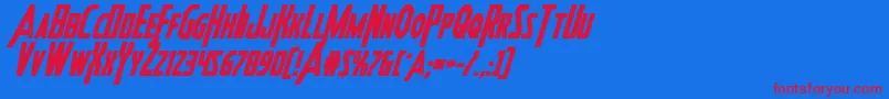 Heroesassembleboldital Font – Red Fonts on Blue Background