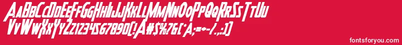 Heroesassembleboldital Font – White Fonts on Red Background