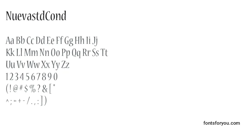 Czcionka NuevastdCond – alfabet, cyfry, specjalne znaki