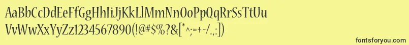 NuevastdCond Font – Black Fonts on Yellow Background