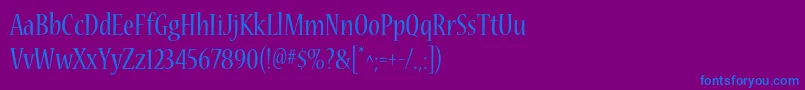 NuevastdCond Font – Blue Fonts on Purple Background