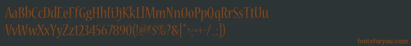 NuevastdCond Font – Brown Fonts on Black Background