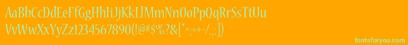 NuevastdCond Font – Green Fonts on Orange Background