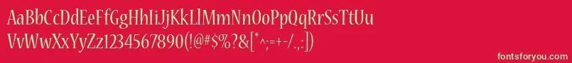 NuevastdCond Font – Green Fonts on Red Background