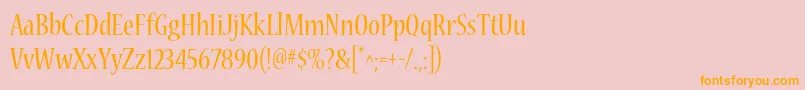 NuevastdCond Font – Orange Fonts on Pink Background