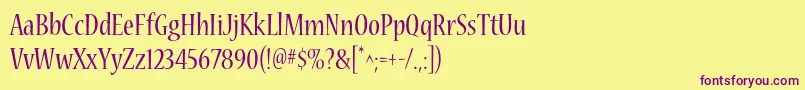 NuevastdCond Font – Purple Fonts on Yellow Background