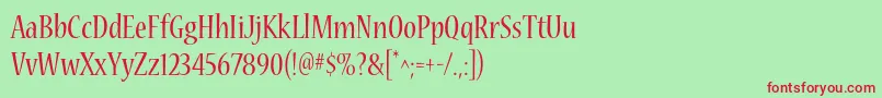 NuevastdCond Font – Red Fonts on Green Background