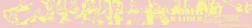 LaraCroftTombRaider Font – Yellow Fonts on Pink Background
