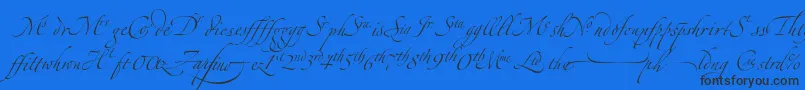 ZapfinoextraltLigatures-Schriftart – Schwarze Schriften auf blauem Hintergrund