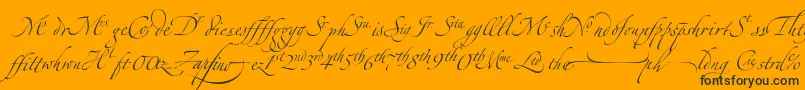 ZapfinoextraltLigatures-Schriftart – Schwarze Schriften auf orangefarbenem Hintergrund