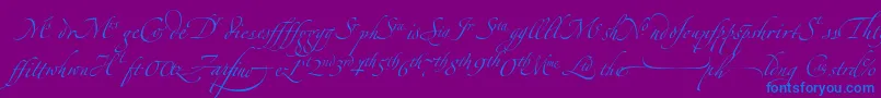 ZapfinoextraltLigatures-Schriftart – Blaue Schriften auf violettem Hintergrund