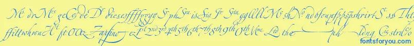 ZapfinoextraltLigatures-Schriftart – Blaue Schriften auf gelbem Hintergrund