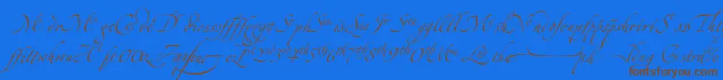 ZapfinoextraltLigatures-Schriftart – Braune Schriften auf blauem Hintergrund