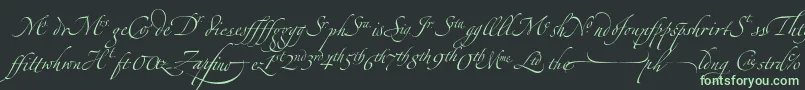 ZapfinoextraltLigatures-Schriftart – Grüne Schriften auf schwarzem Hintergrund