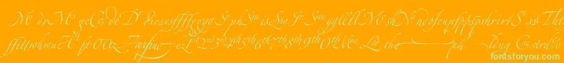 ZapfinoextraltLigatures Font – Green Fonts on Orange Background