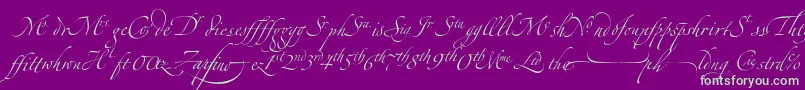 ZapfinoextraltLigatures-Schriftart – Grüne Schriften auf violettem Hintergrund