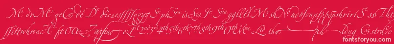 ZapfinoextraltLigatures-Schriftart – Rosa Schriften auf rotem Hintergrund