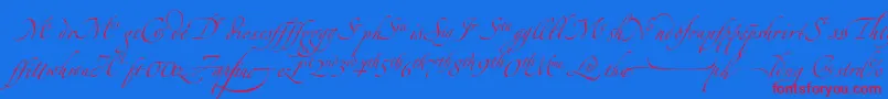 ZapfinoextraltLigatures-Schriftart – Rote Schriften auf blauem Hintergrund