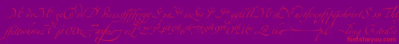 ZapfinoextraltLigatures-Schriftart – Rote Schriften auf violettem Hintergrund