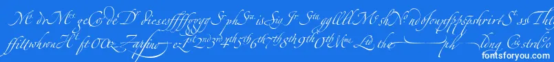 ZapfinoextraltLigatures-Schriftart – Weiße Schriften auf blauem Hintergrund