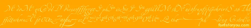 ZapfinoextraltLigatures-Schriftart – Gelbe Schriften auf orangefarbenem Hintergrund