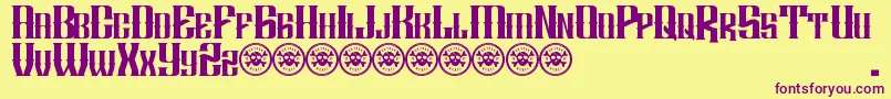 AuriliaNurlazikana Font – Purple Fonts on Yellow Background