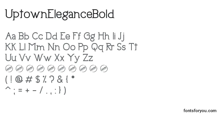 Шрифт UptownEleganceBold – алфавит, цифры, специальные символы