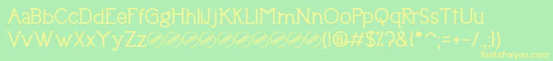 UptownEleganceBold Font – Yellow Fonts on Green Background