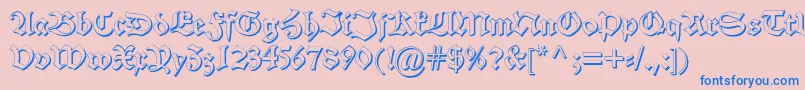 fuente Alteschwabachershadow – Fuentes Azules Sobre Fondo Rosa