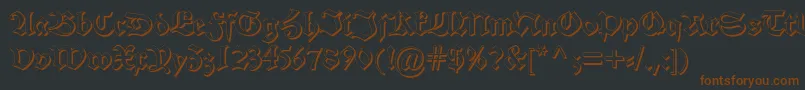 フォントAlteschwabachershadow – 黒い背景に茶色のフォント