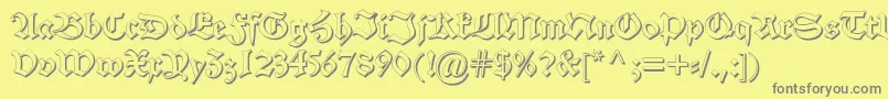 Шрифт Alteschwabachershadow – серые шрифты на жёлтом фоне