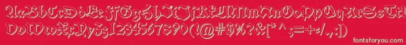 Alteschwabachershadow Font – Green Fonts on Red Background