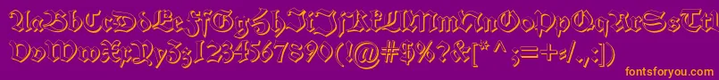 Police Alteschwabachershadow – polices orange sur fond violet