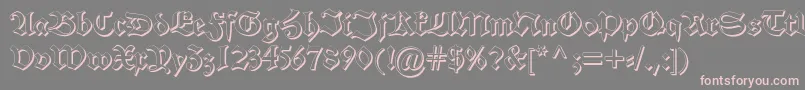 Alteschwabachershadow-Schriftart – Rosa Schriften auf grauem Hintergrund