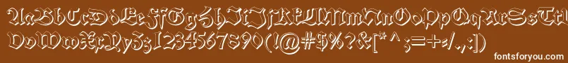 フォントAlteschwabachershadow – 茶色の背景に白い文字