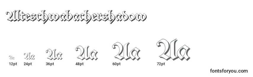 Größen der Schriftart Alteschwabachershadow