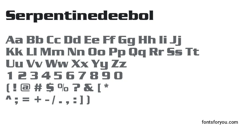 Шрифт Serpentinedeebol – алфавит, цифры, специальные символы