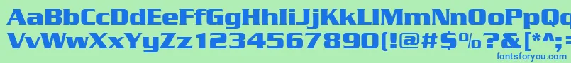 フォントSerpentinedeebol – 青い文字は緑の背景です。