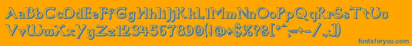 Dumbledor1Shadow Font – Blue Fonts on Orange Background