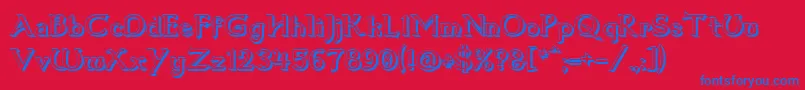 Dumbledor1Shadow Font – Blue Fonts on Red Background