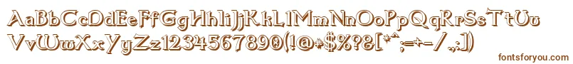 Dumbledor1Shadow-fontti – ruskeat fontit valkoisella taustalla