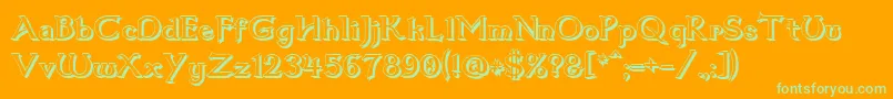 Dumbledor1Shadow Font – Green Fonts on Orange Background