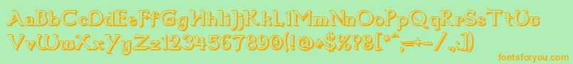 Dumbledor1Shadow Font – Orange Fonts on Green Background