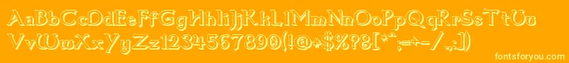 Dumbledor1Shadow Font – Yellow Fonts on Orange Background