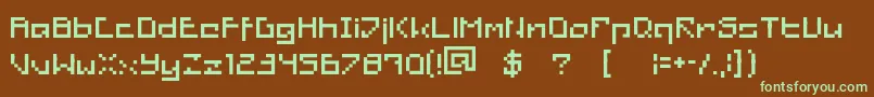 RetroRescued Font – Green Fonts on Brown Background
