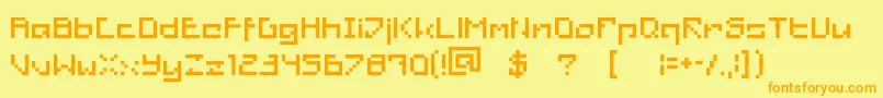 RetroRescued Font – Orange Fonts on Yellow Background
