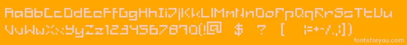 フォントRetroRescued – オレンジの背景にピンクのフォント