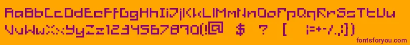 RetroRescued Font – Purple Fonts on Orange Background