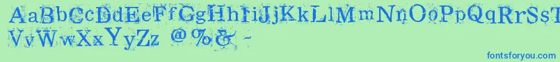 Ramrod Font – Blue Fonts on Green Background