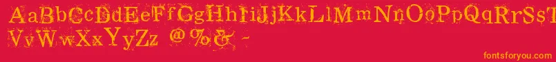 Czcionka Ramrod – pomarańczowe czcionki na czerwonym tle